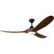 Maverick 60 inch Midnight Black with Dark Walnut Blades Indoor/Outdoor Smart Ceiling Fan in Included