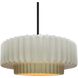 Radiance Collection - Pleated Tier Pendant Ceiling Light in Matte Black, Dedicated LED, Black Cord, Matte White/Champagne Gold, 14.5W x 5.25H, Form+Finish+Function