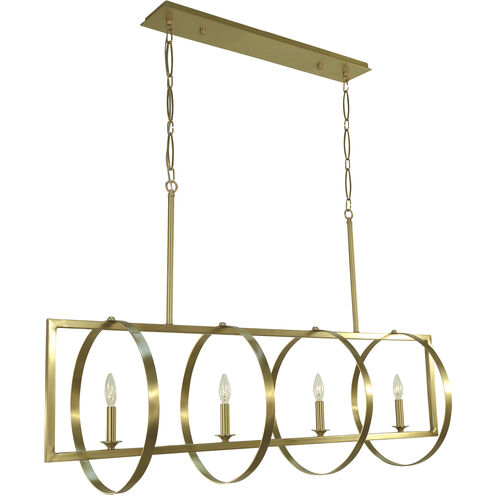 Olivia 4 Light 48 inch Brushed Brass Island Chandelier Ceiling Light