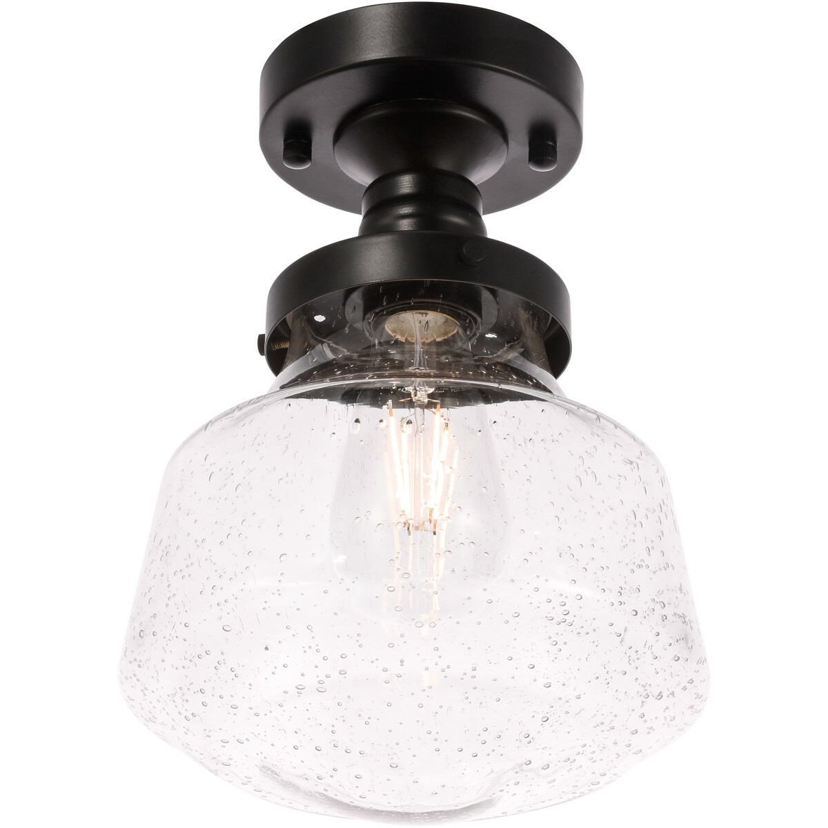 Lyle 1 Light 8 inch Black Flush Mount Ceiling Light