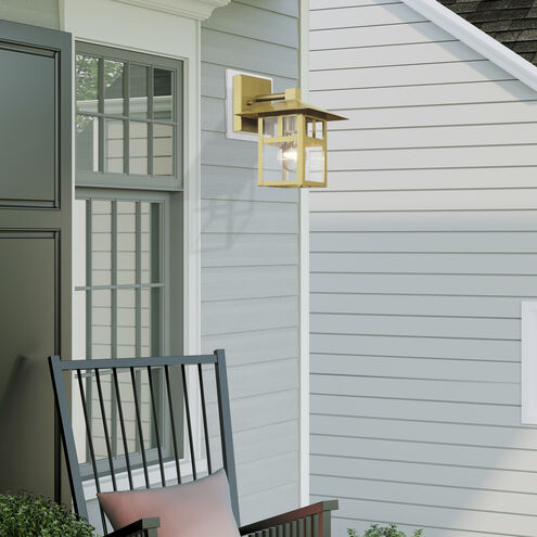 Crestlake 1 Light 9.5 inch Satin Gold Outdoor Wall Lantern