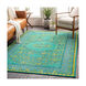 Luella 66 X 42 inch Teal/Lime/Olive/Dark Green/Dark Blue/Aqua Rugs, Wool