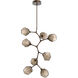 Gem LED 30 inch Flat Bronze Chandelier Ceiling Light, Modern Vine
