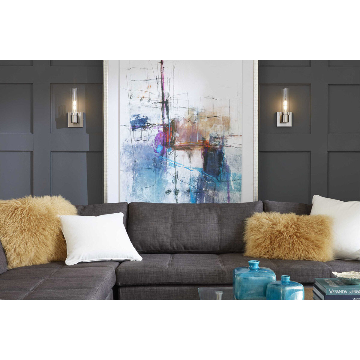 Clarion 1 Light 5 inch Brushed Nickel Bath Vanity Wall Light