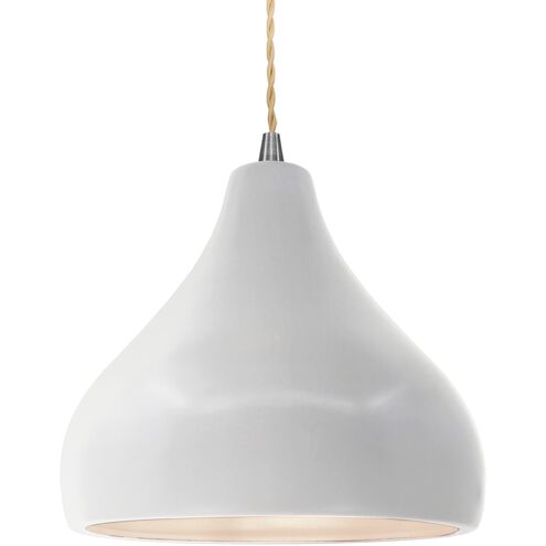 Radiance LED 11.5 inch Brushed Nickel and Bisque Pendant Ceiling Light