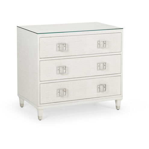 Wildwood White Rattan/Clear/Brushed Nickel Chest