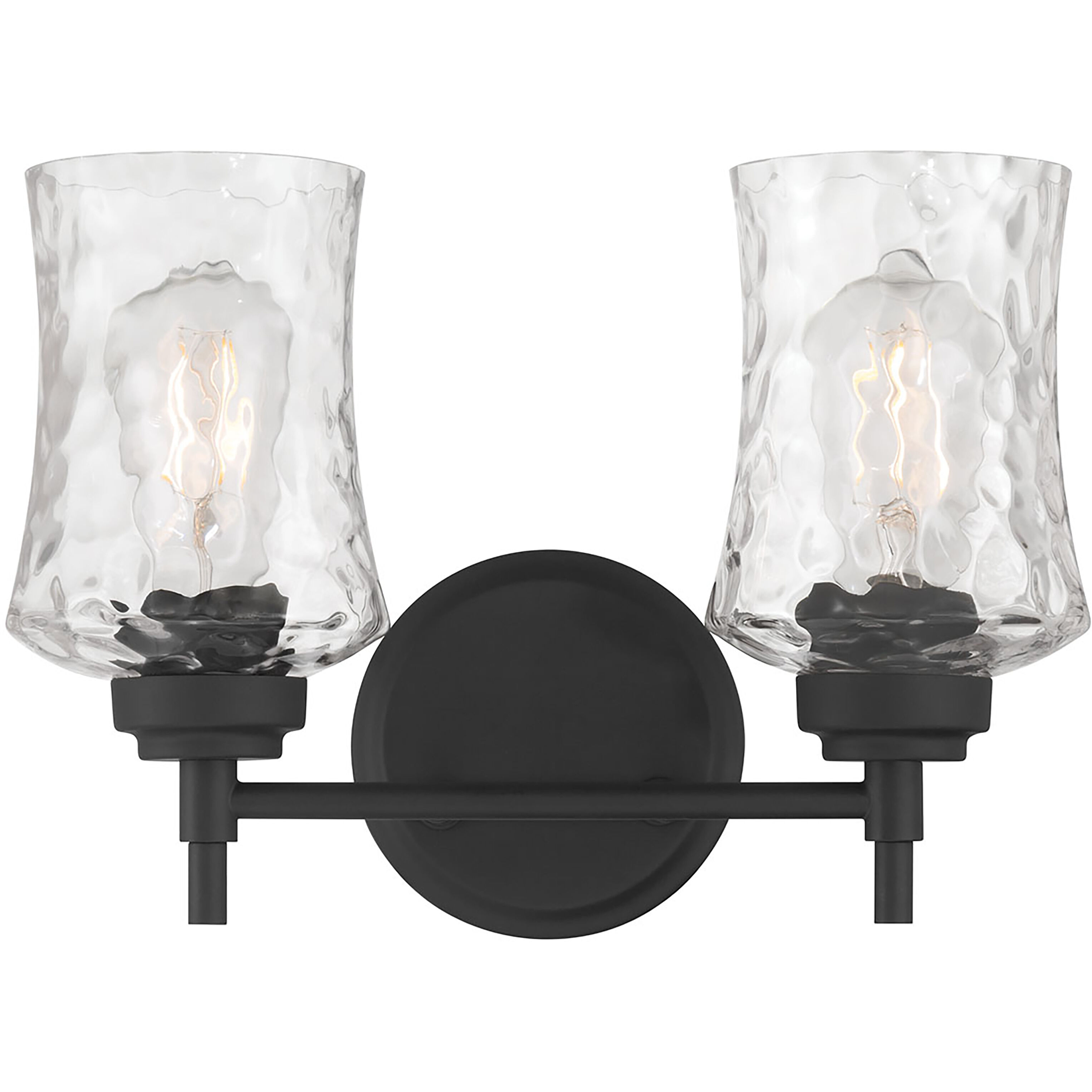 Clarvyn 2 Light 12.75 inch Matte Black Bathroom Vanity Light Wall Light