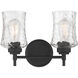 Clarvyn 2 Light 12.75 inch Matte Black Bathroom Vanity Light Wall Light