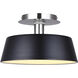 Jessa LED 12.75 inch Black/Brushed Nickel Flush Mount Ceiling Light in Black and Brushed Nickel