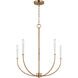 Greenwich 5 Light 24.13 inch Satin Brass Chandelier Ceiling Light