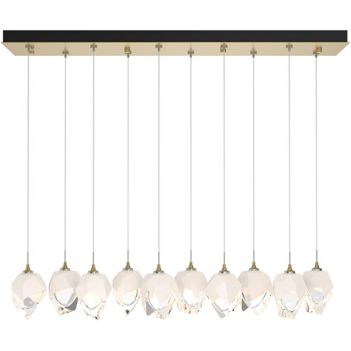 Chrysalis 10 Light 8.5 inch Modern Brass Pendant Ceiling Light in White Crystal, Small