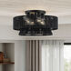 Florell 4 Light 21 inch Black Semi Flush Mount Ceiling Light, Extra Large