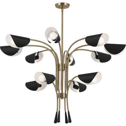 Arcus LED 46.25 inch Champagne Bronze with Black Chandelier Ceiling Light in Brushed Gold and Champagne Bronze