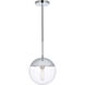 Oyster Bay 1 Light 10 inch Chrome Pendant Ceiling Light