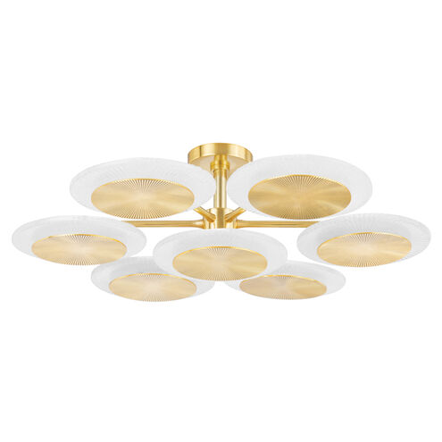 Topaz LED 38 inch Vintage Polished Brass Chandelier Ceiling Light