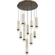 Cambre LED 22 inch Antique Brass Multi Drop Chandelier Ceiling Light