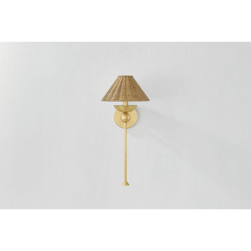 Perilla 1 Light 9.5 inch Aged Brass Wall Sconce Wall Light