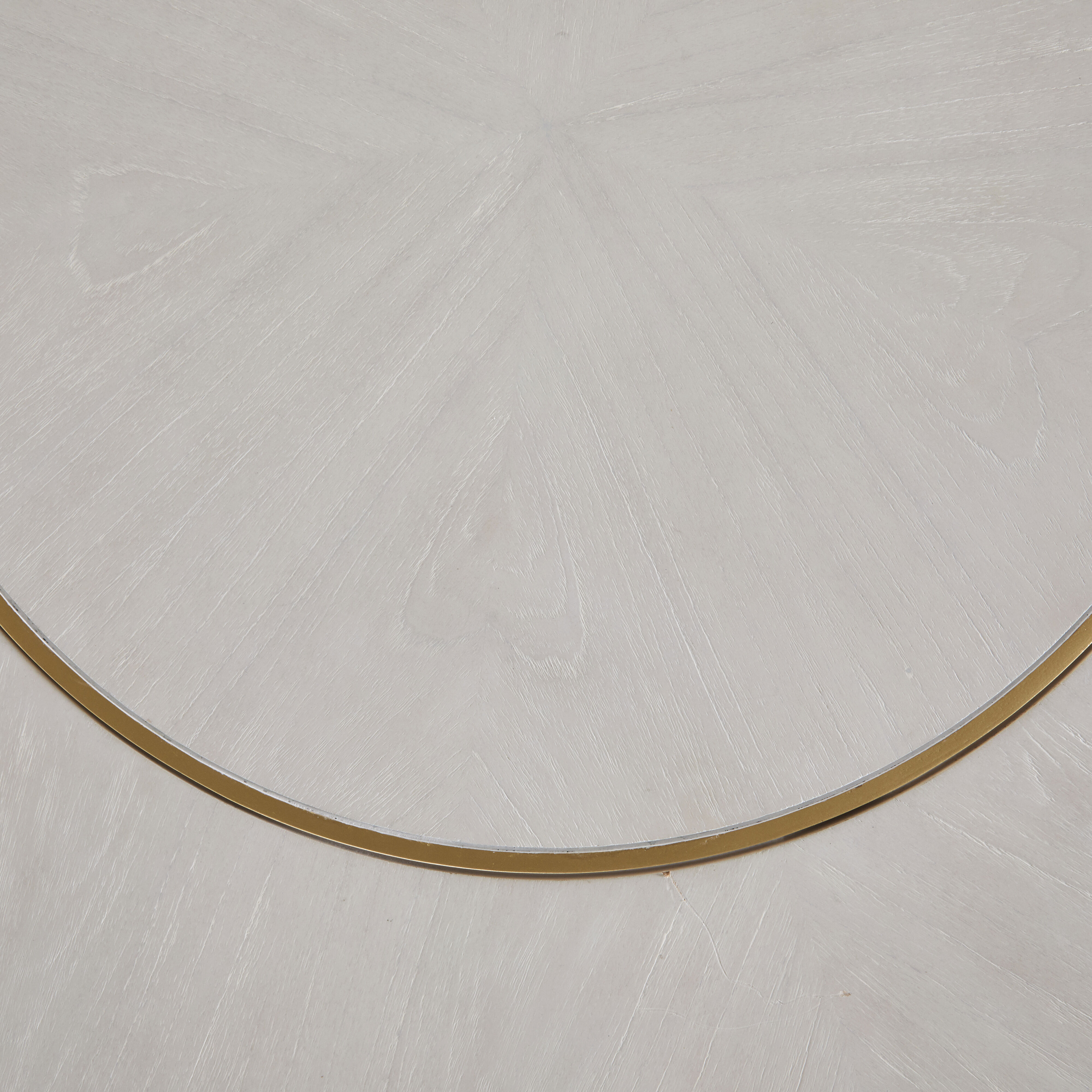 Morgan 60 X 60 inch Cerused White and Burnished Gold Dining Table