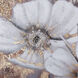 White Lilies Grey and Rust Red and and Gold Metallic Multi-color and Painted Wall Art