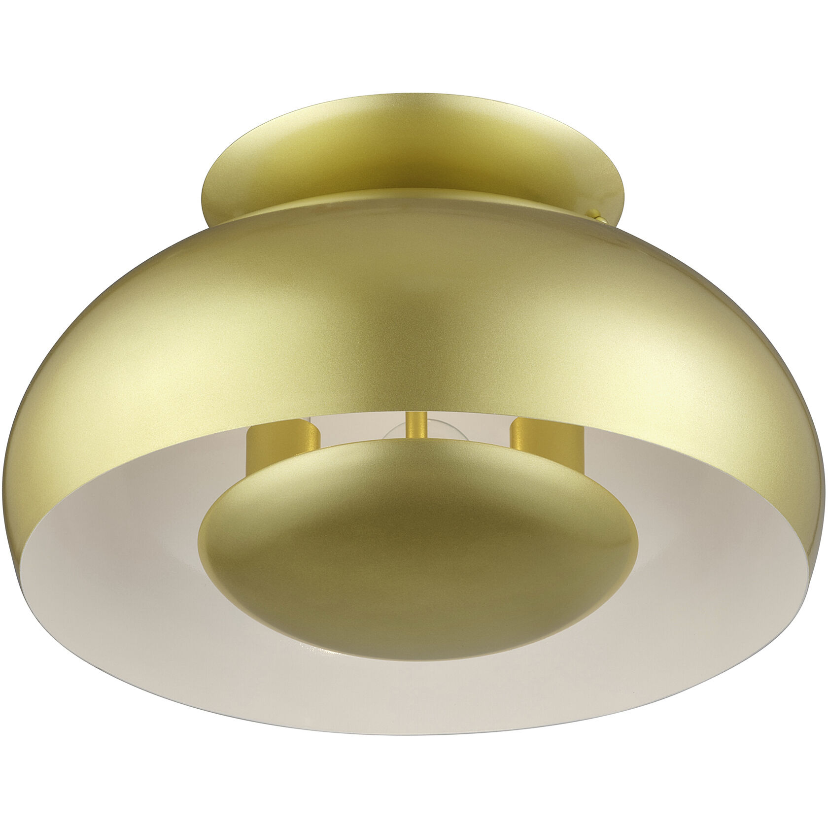 Domma 3 Light 17 inch Soft Gold Semi Flush Mount Ceiling Light, Large