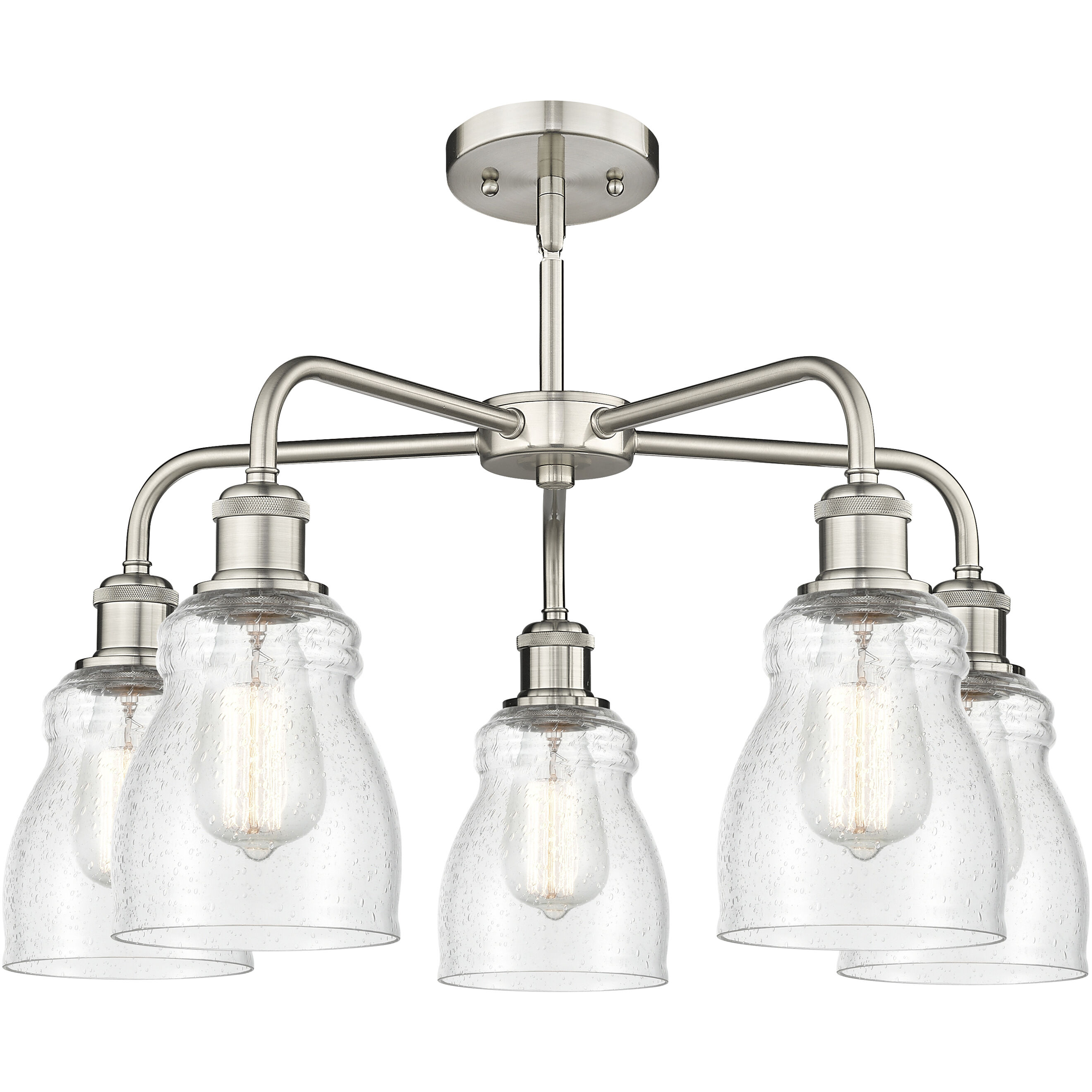 Ellery 5 Light 22.75 inch Satin Nickel Chandelier Ceiling Light in Seedy