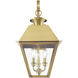 Wentworth 3 Light 22 inch Natural Brass Outdoor Wall Lantern, Large