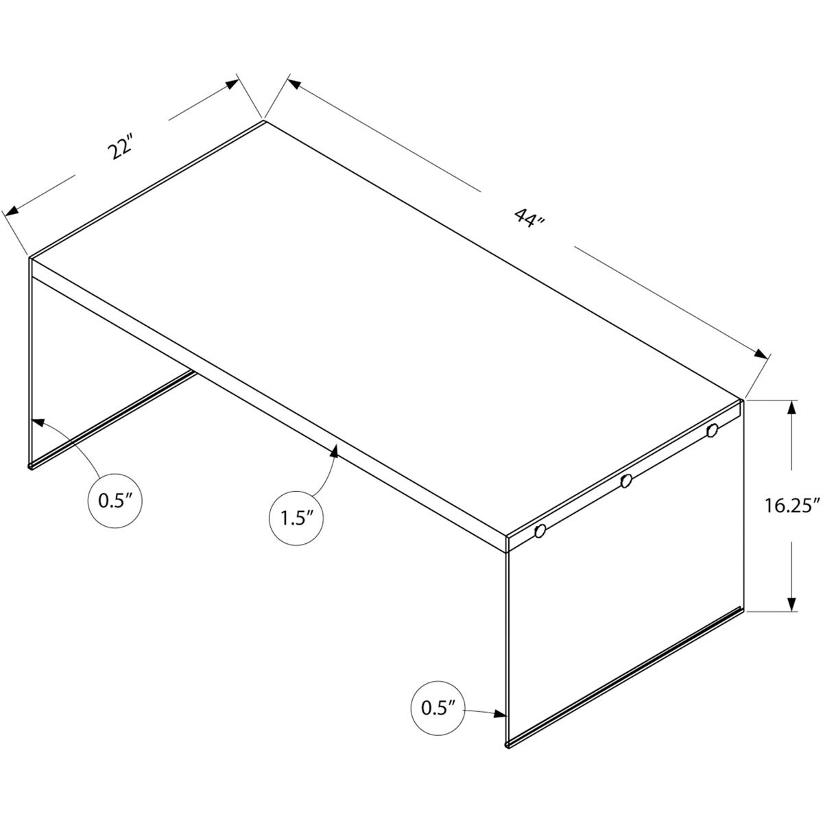 Silver Spring 44 X 22 inch Dark Taupe and Clear Accent Table or Coffee Table