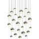 Grapes LED 27 inch Satin Nickel Cluster Pendant Ceiling Light in White Glass