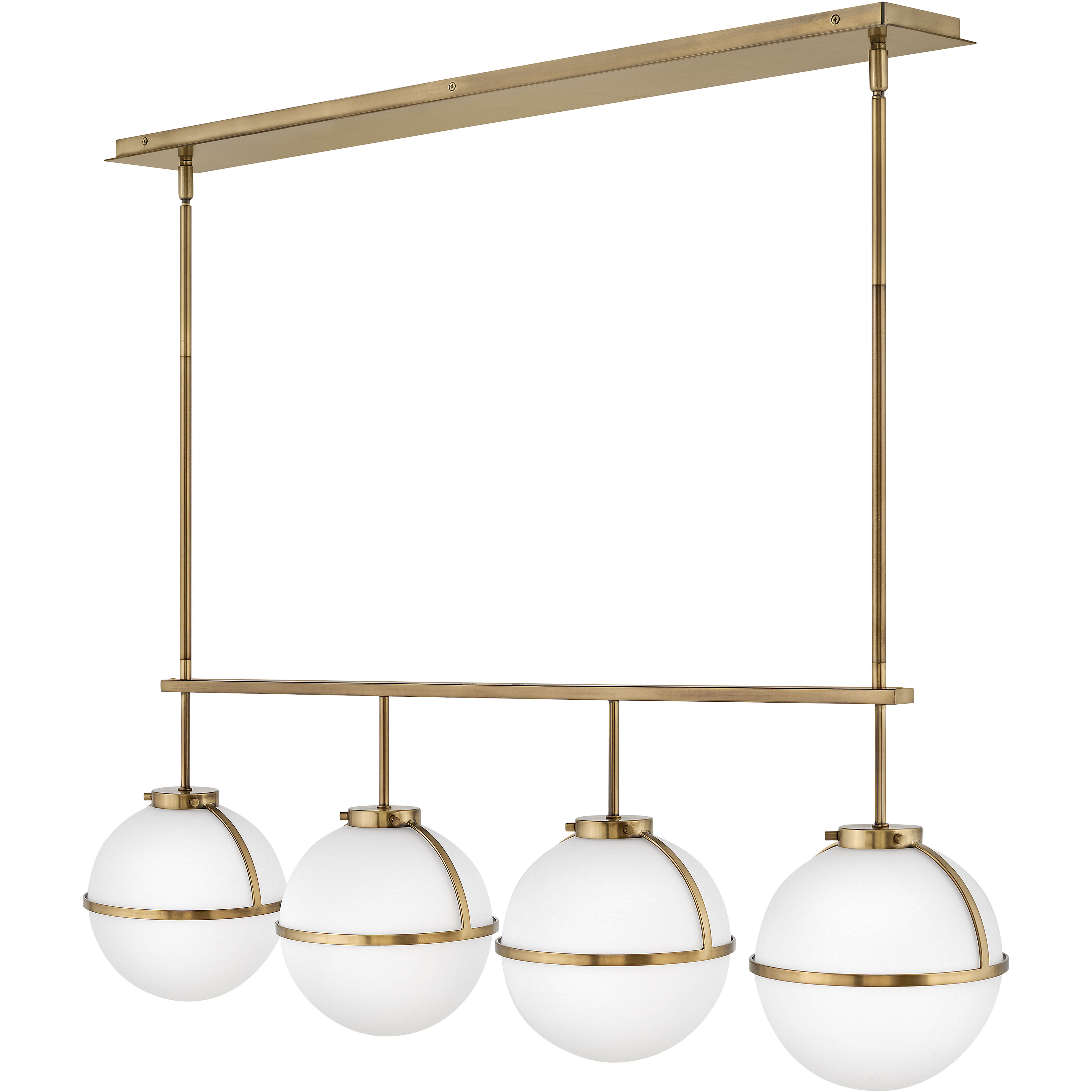 Hollis 4 Light 42.25 inch Heritage Brass Indoor Linear Chandelier Ceiling Light