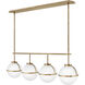 Hollis 4 Light 42.25 inch Heritage Brass Indoor Linear Chandelier Ceiling Light