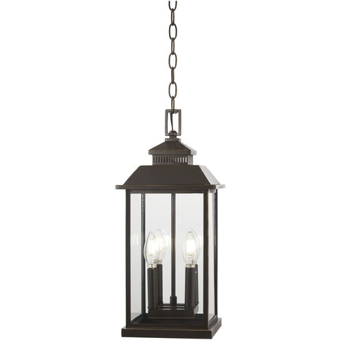 Miner's Loft 4 Light 9 inch Oil Rubbed Bronze/Gold Outdoor Chain Hung Lantern, Great Outdoors
