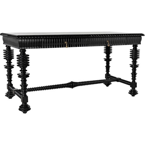 Portuguese 60 X 28 inch Hand Rubbed Black Desk, Small