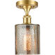 Ballston Cobbleskill 1 Light 5 inch Satin Gold Semi-Flush Mount Ceiling Light in Mercury Glass, Ballston