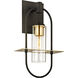 Smyth 1 Light 17.25 inch Textured Bronze/Brushed Brass Outdoor Wall Sconce