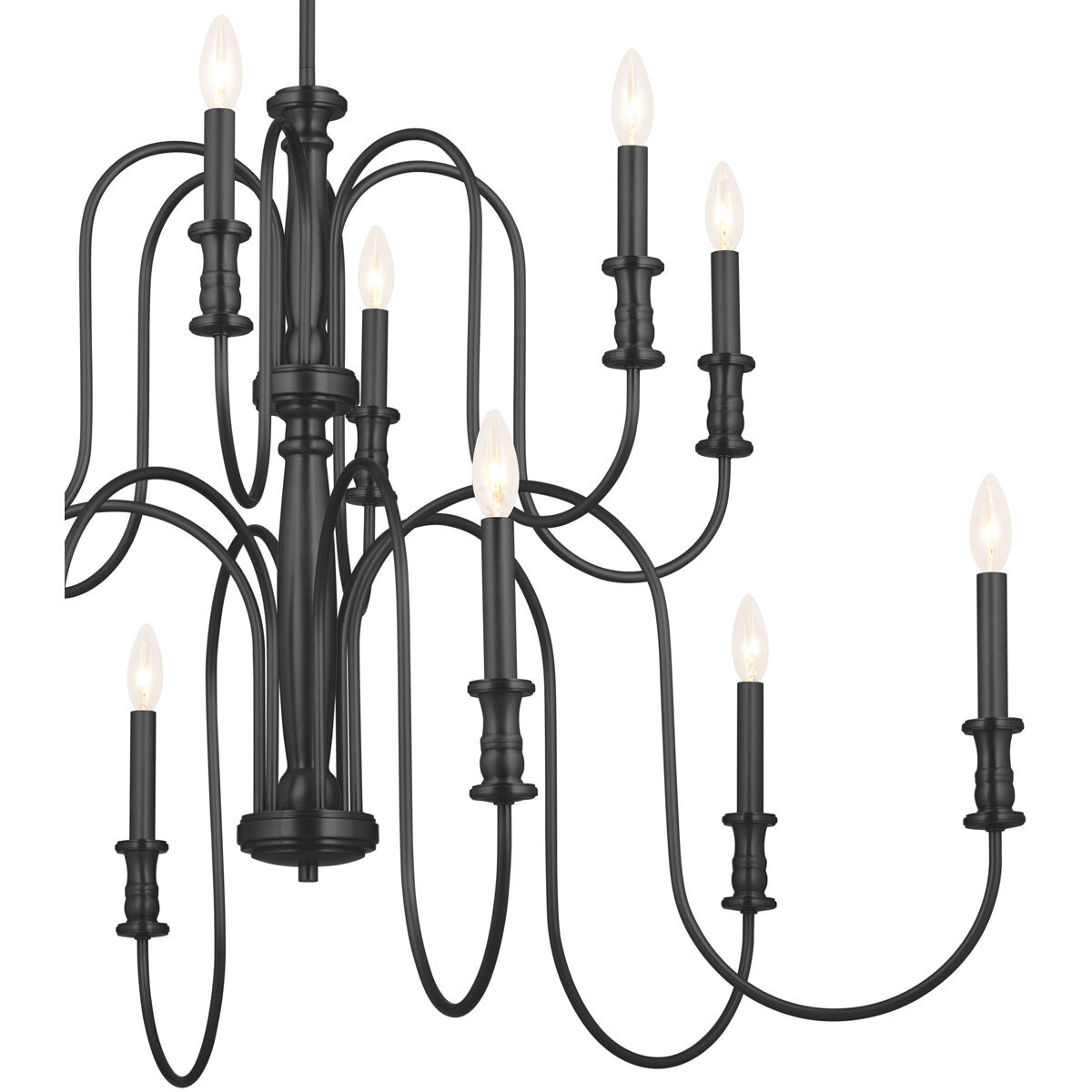 Homestead Karthe 12 Light 42 inch Black Chandelier Ceiling Light, Karthe
