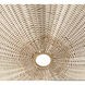 Palmos 3 Light 31.89 inch Natural rattan with Vintage Brass Chandelier Ceiling Light