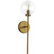 Alora Mood Cassia 1 Light 6 inch Aged Gold Wall/Vanity Light Wall Light in Clear Glass
