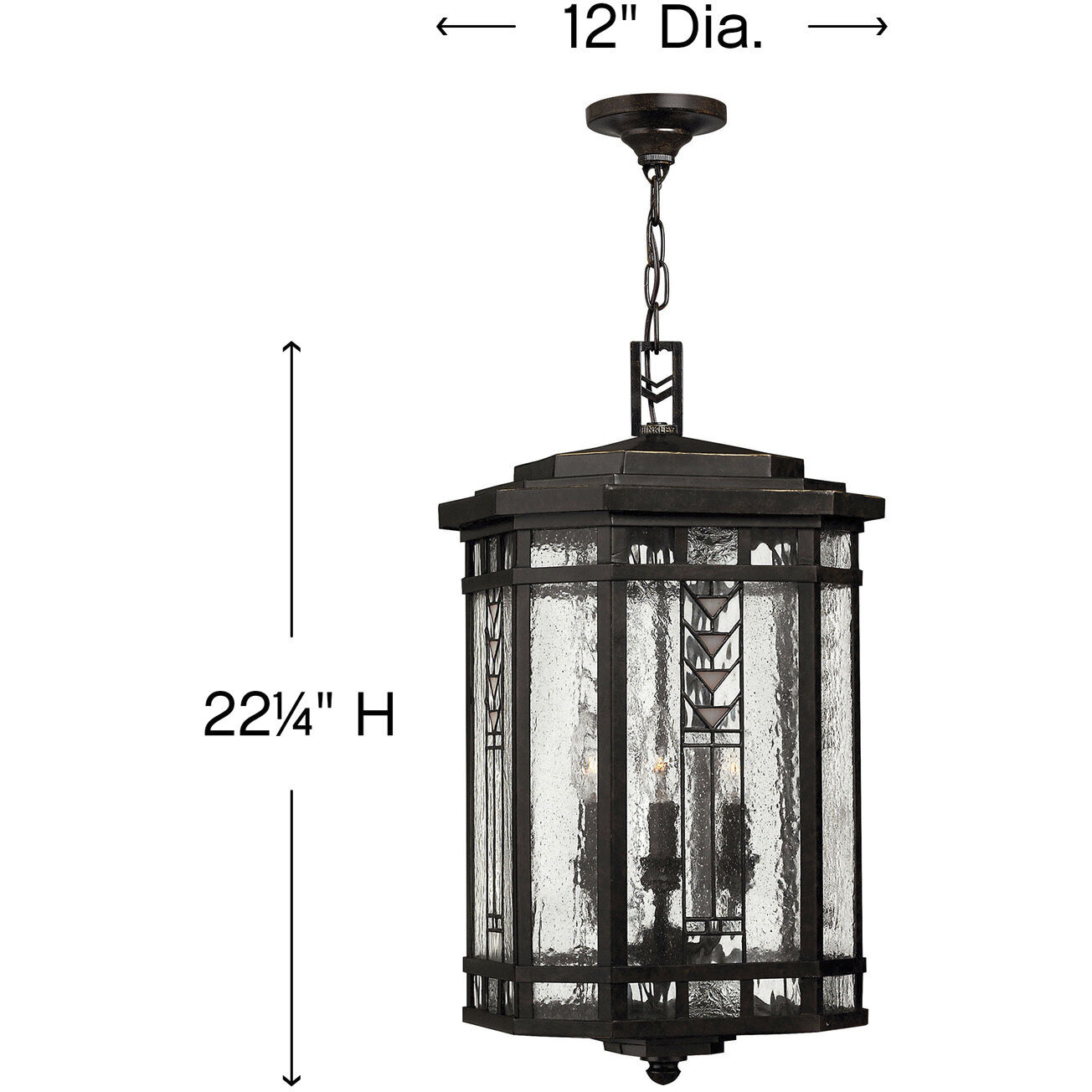 Tahoe 4 Light 12 inch Regency Bronze Outdoor Hanging Lantern
