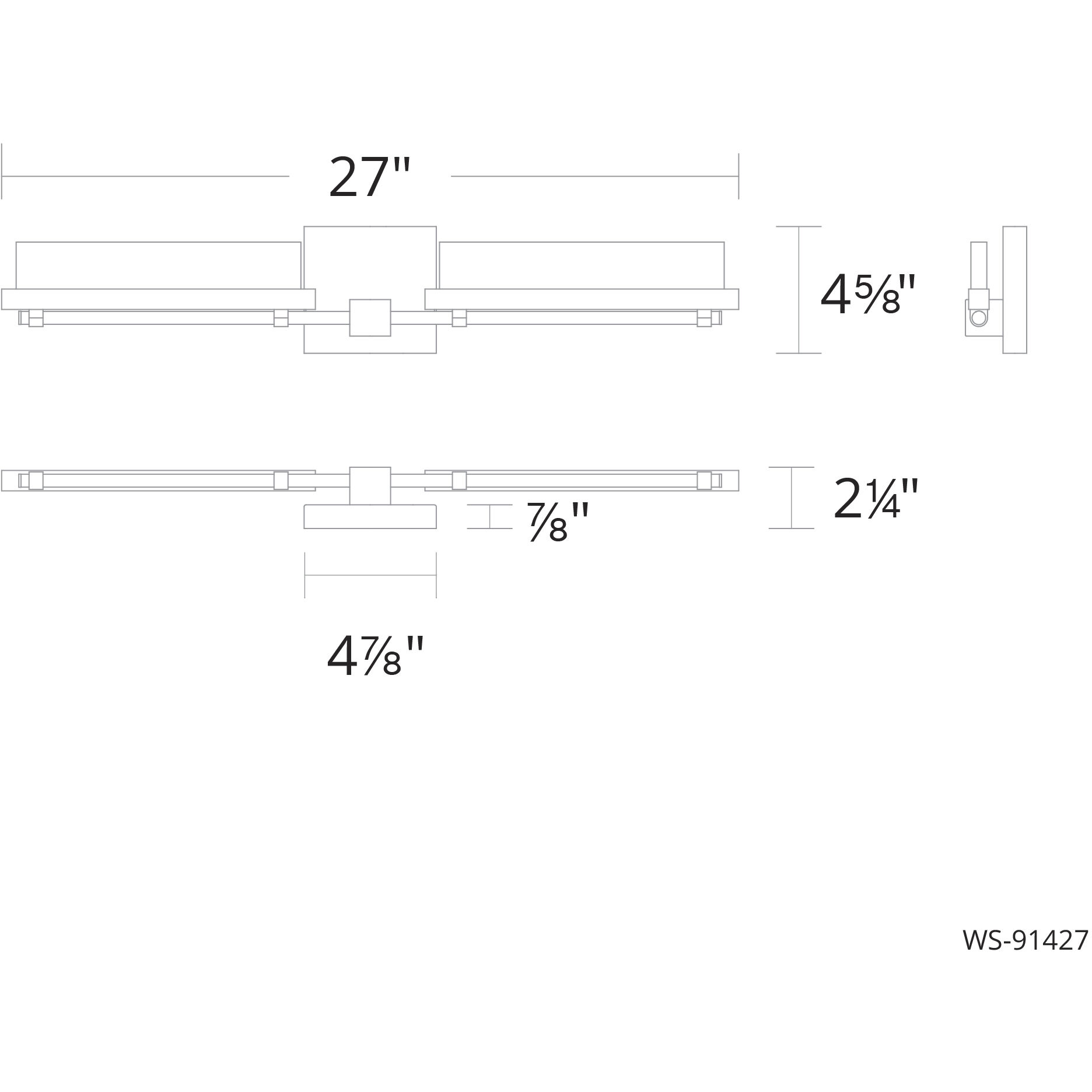 Two Fold LED 27 inch Black Aged Brass Bath Vanity & Wall Light, dweLED