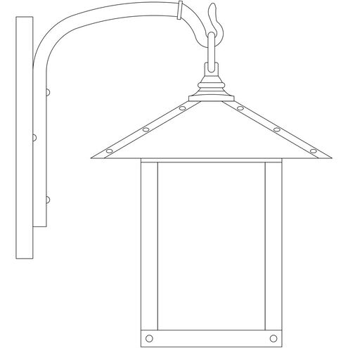 Timber Ridge 1 Light 13 inch Verdigris Patina Outdoor Wall Mount in Frosted