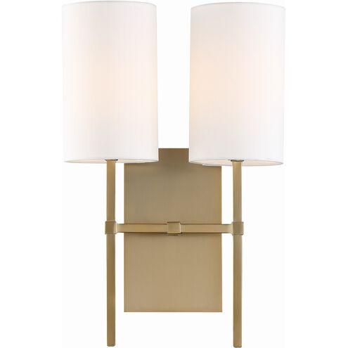 Veronica 2 Light 11 inch Aged Brass Sconce Wall Light