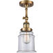 Franklin Restoration Canton LED 6.5 inch Brushed Brass Sconce Wall Light in Clear Glass, Franklin Restoration