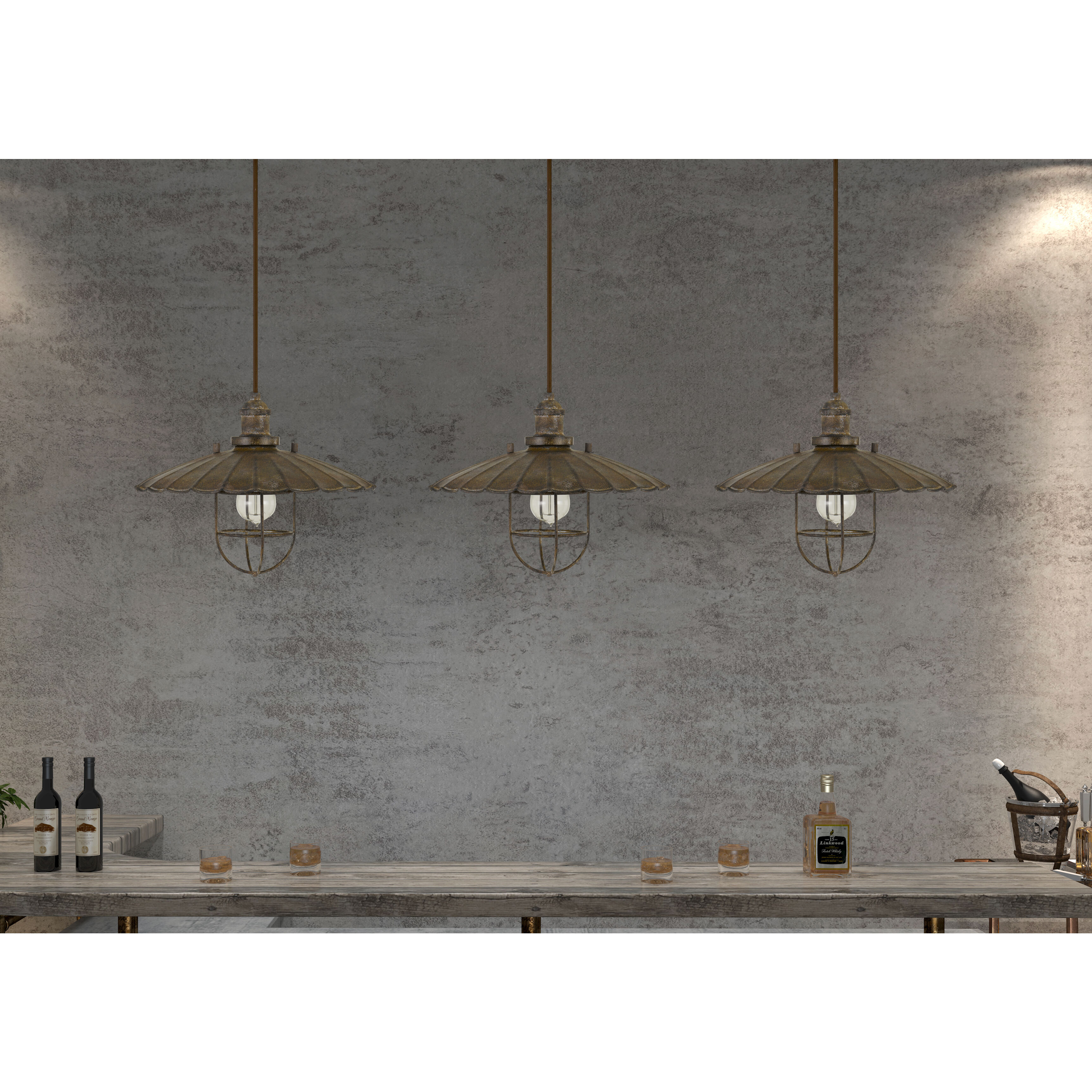 Olive 1 Light 14 inch Rust Pendant Ceiling Light