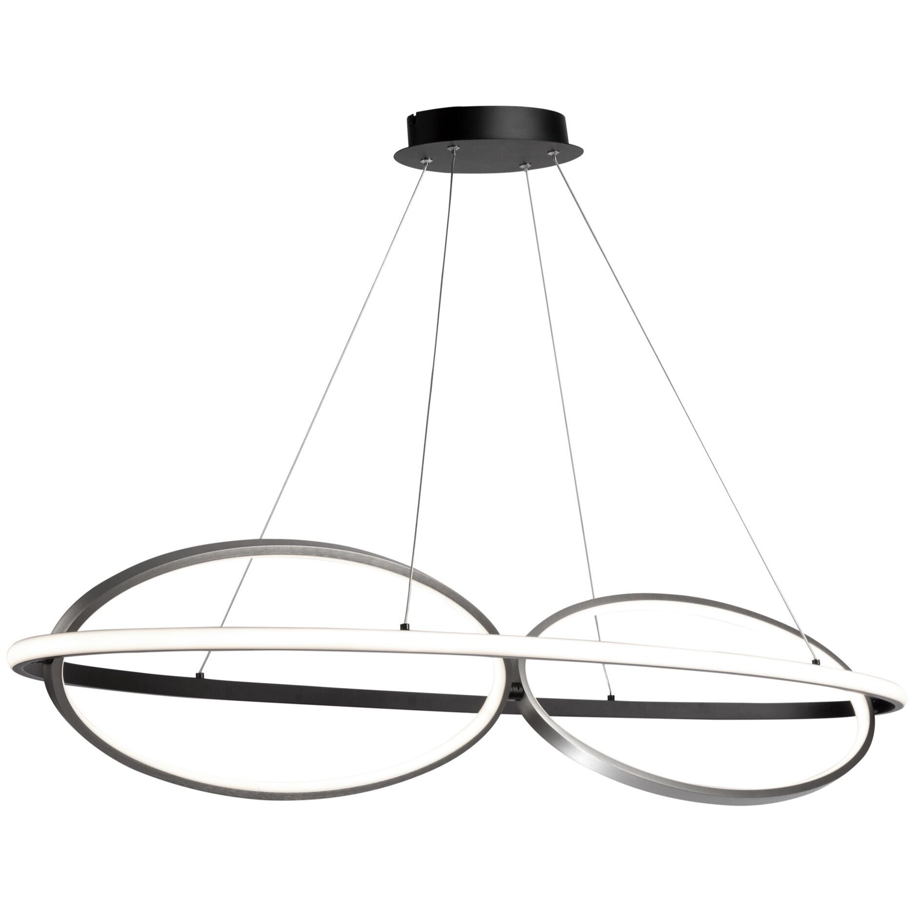 Gemini LED 16.5 inch Black and Nickel Pendant Ceiling Light
