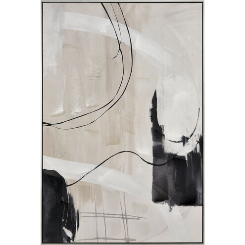 Alvin II Cream with Black and Champagne Gold Framed Wall Art