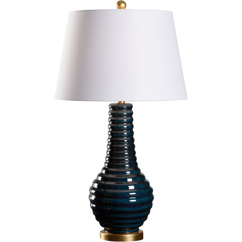 Amelia 24 inch 100.00 watt Blue and Gold Table Lamp Portable Light