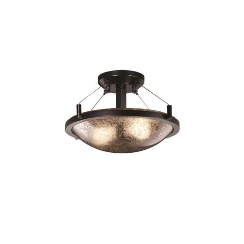 Fusion LED 16 inch Brushed Nickel Semi-Flush Ceiling Light in 2000 Lm LED, Mercury Fusion