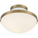 Xander 1 Light 12.25 inch Vibrant Gold Flush Ceiling Light in Vibrant Gold and White