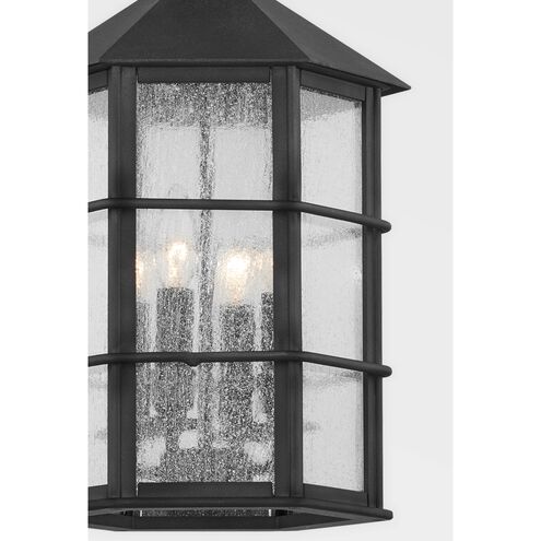Lake County 4 Light 12 inch French Iron Outdoor Pendant