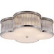 Alexa Hampton Basil 3 Light 17.25 inch Polished Nickel with Clear Glass Flush Mount Ceiling Light in Polished Nickel and Crystal